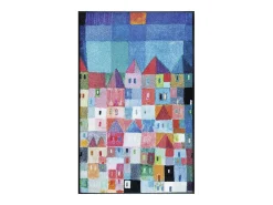 Felpudo-Felpudo 50x75 tejido estampado fresco CASAS Azul