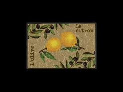 Felpudo 50x75 tejido estampado floral LE CITRON marrón Marru00f3n