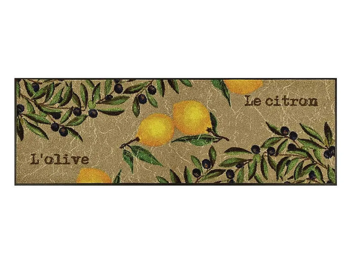 Felpudo 50x75 tejido estampado floral LE CITRON marrón Marru00f3n
