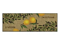 Felpudo 50x75 tejido estampado floral LE CITRON marrón Marru00f3n