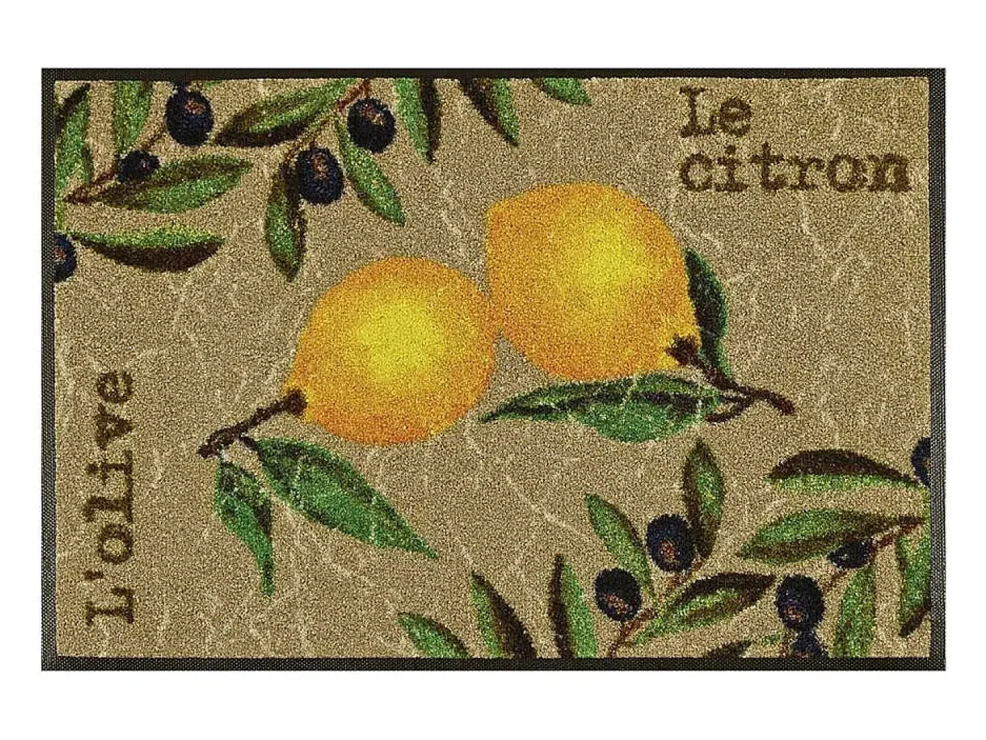 Felpudo 50x75 tejido estampado floral LE CITRON marrón Marru00f3n