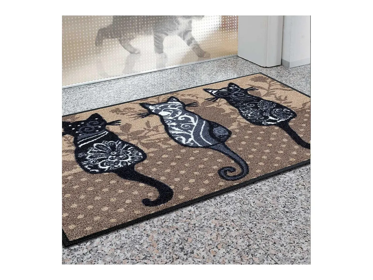 Sale Felpudo 50x75 tejido estampado animales KATBANDE marrón Marru00f3n
