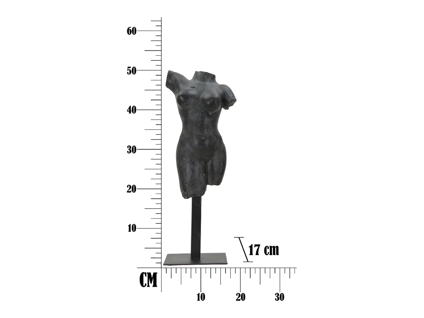 Discount Figura decorativa busto mujer de resina negra Afrodite Negro