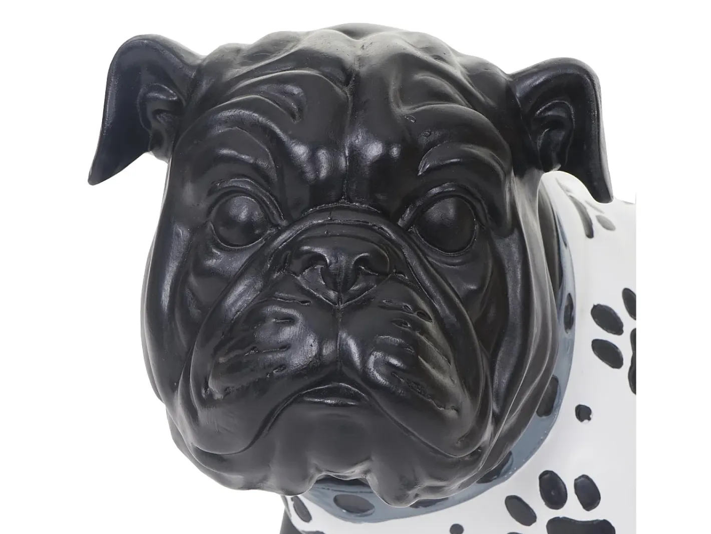 MCW Estatua-Figurita decorativa de bulldog Negro