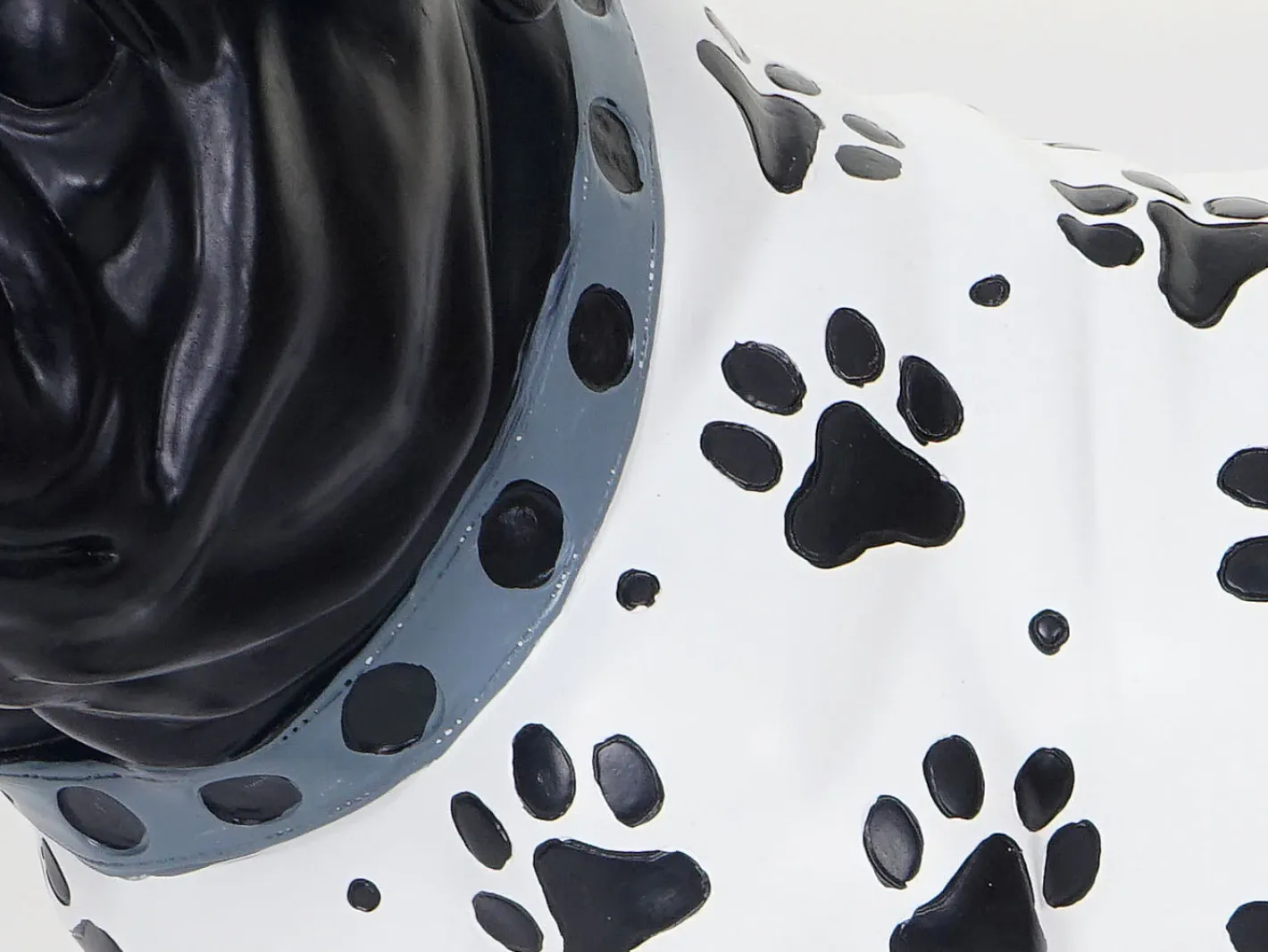 MCW Estatua-Figurita decorativa de bulldog Negro
