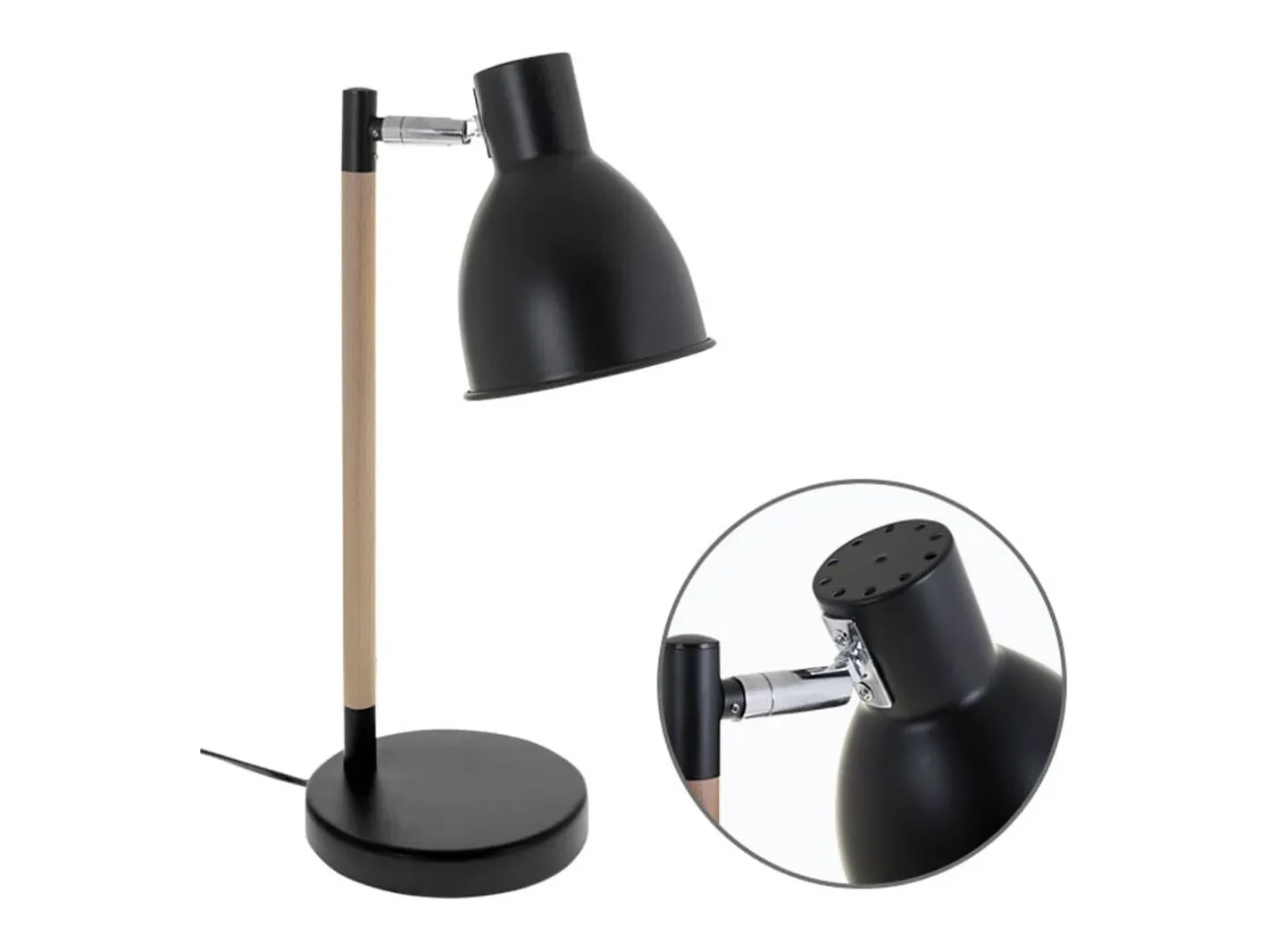 Lámpara De Mesa-Flexo Delza Lumit 11W foco regulable /natural Ø25x45 cm Negro
