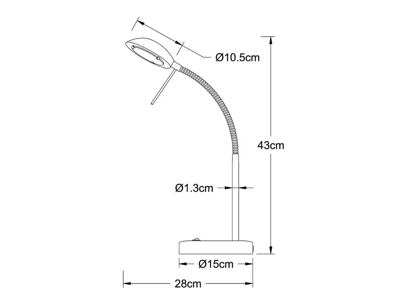 Lámpara De Mesa-Flexo STU Lumit 40W cuerpo articulado niquel Ø28x43 cm Plateado