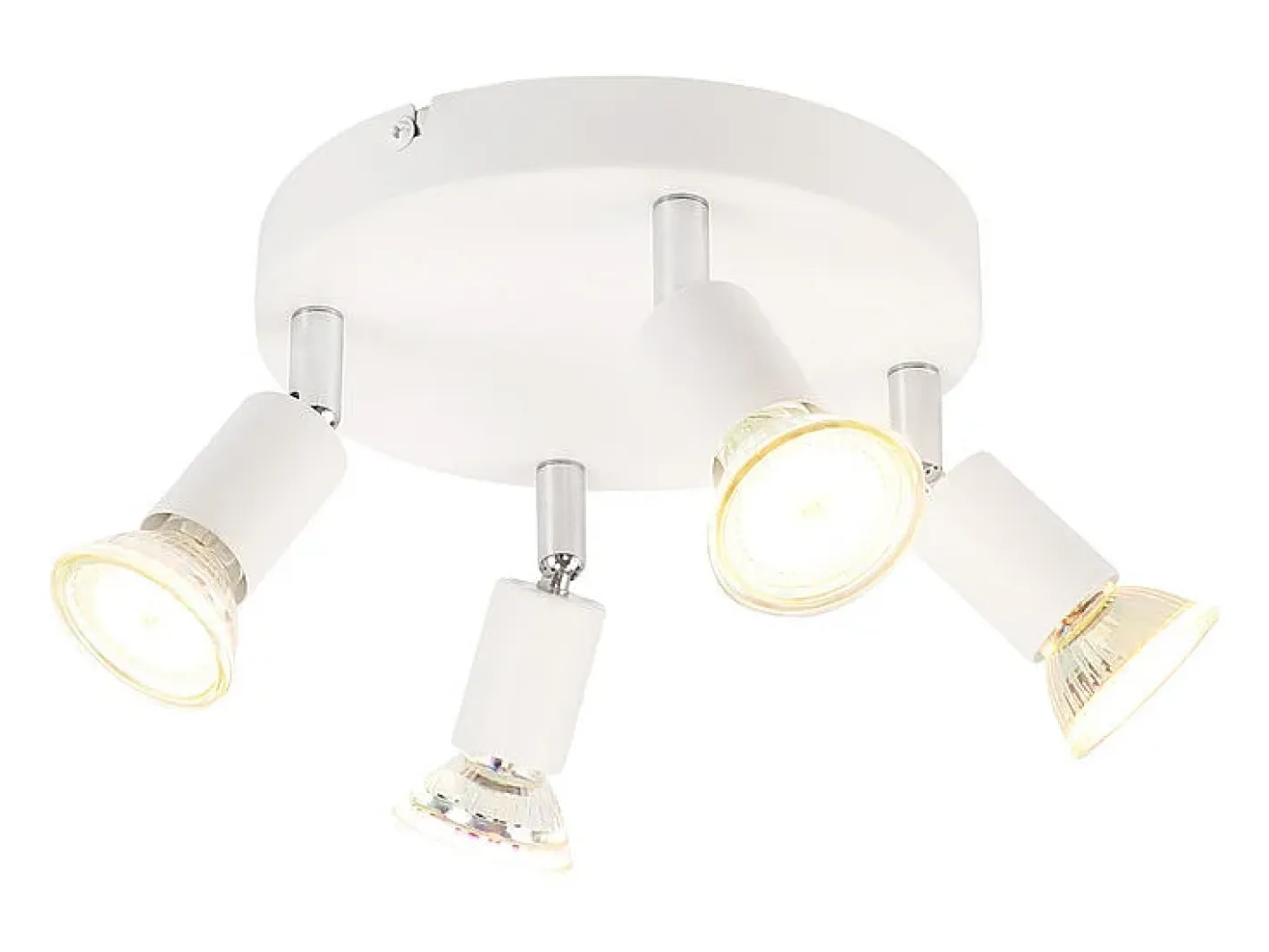 Best NETTLIFE Foco de techo LED Focos de techo - Lámpara de techo de metal GU10 orientable de 4 llamas Moderna Blanco
