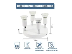 Best NETTLIFE Foco de techo LED Focos de techo - Lámpara de techo de metal GU10 orientable de 4 llamas Moderna Blanco