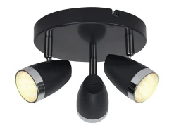 NETTLIFE Foco de techo LED 3 focos moderno 4W 3000K orientable 350° Negro