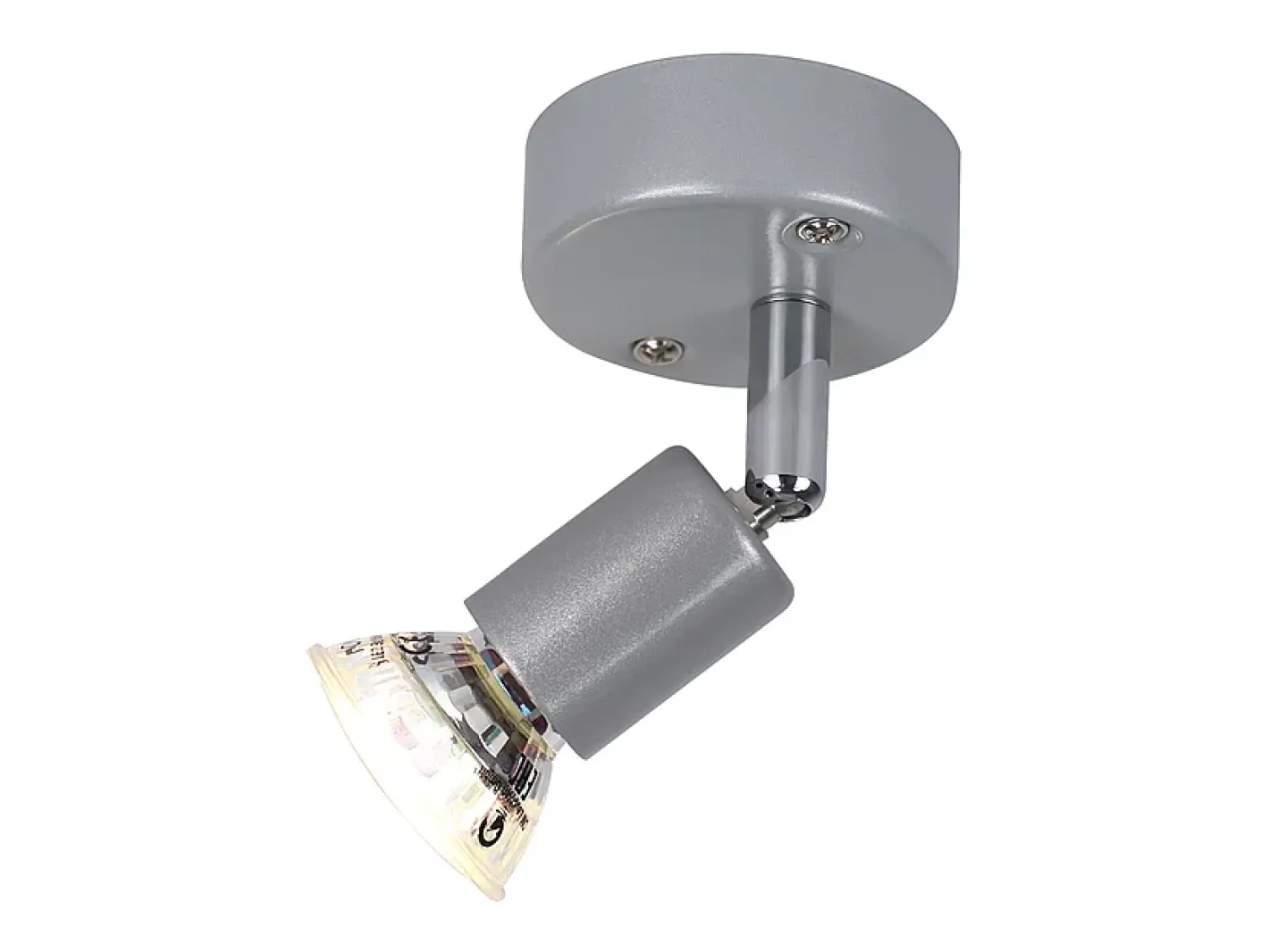 NETTLIFE Foco de techo LED regulable GU10 de 1 bombilla Foco de techo industrial para sala de estar Plateado