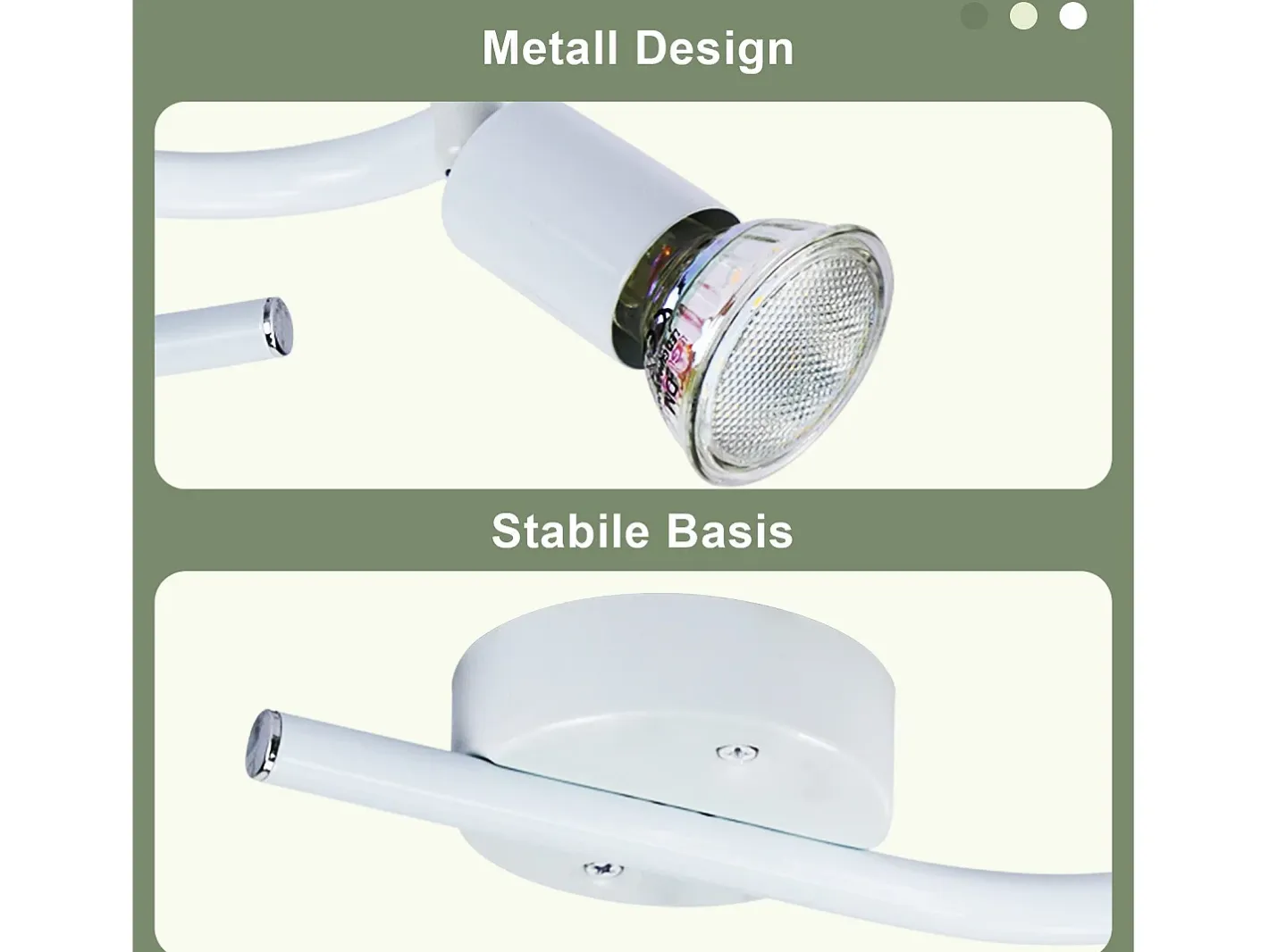 Best NETTLIFE Foco de techo LED regulable GU10 con 3 llamas, foco de techo industrial para sala de estar Blanco
