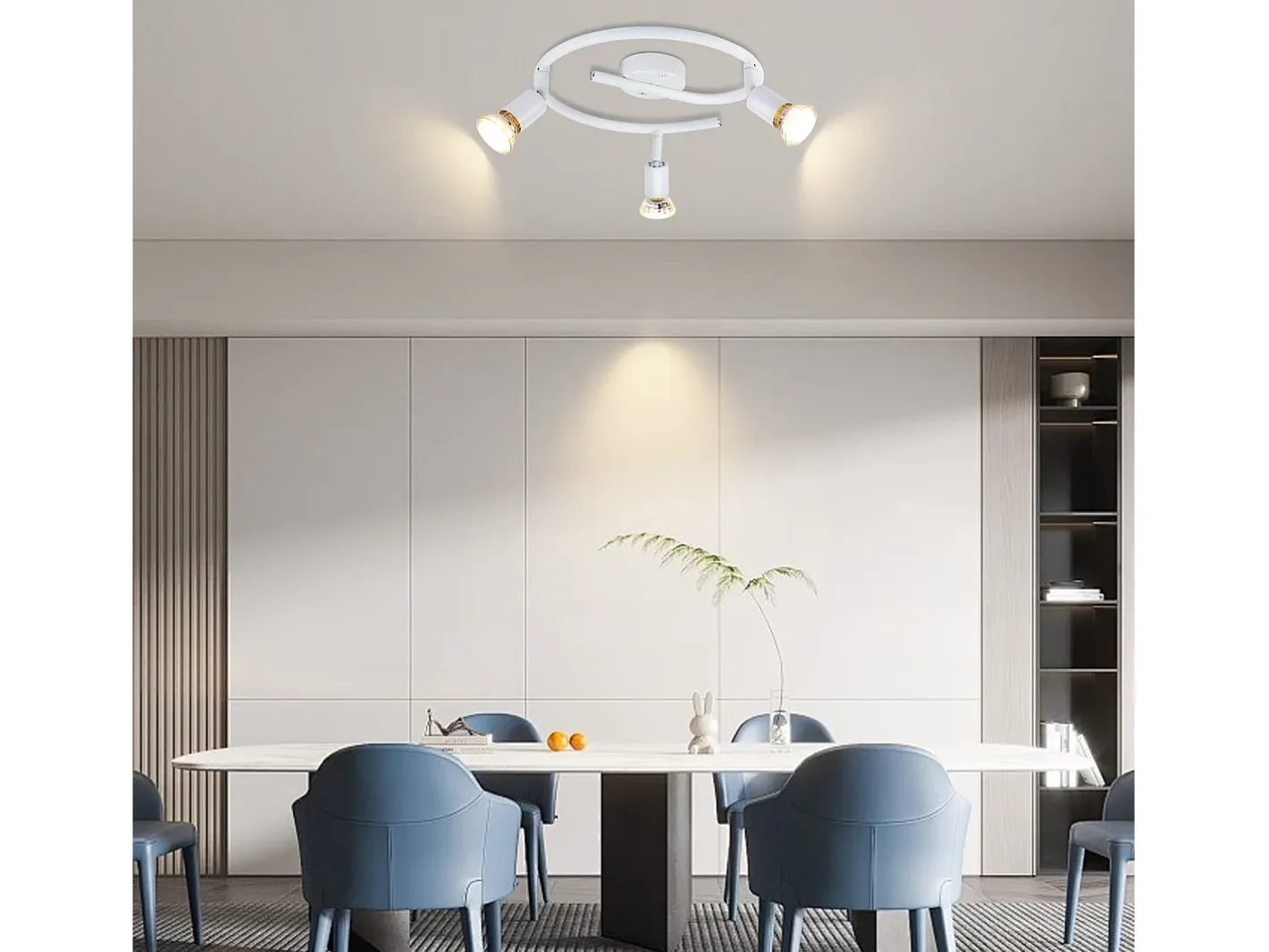 Best NETTLIFE Foco de techo LED regulable GU10 con 3 llamas, foco de techo industrial para sala de estar Blanco