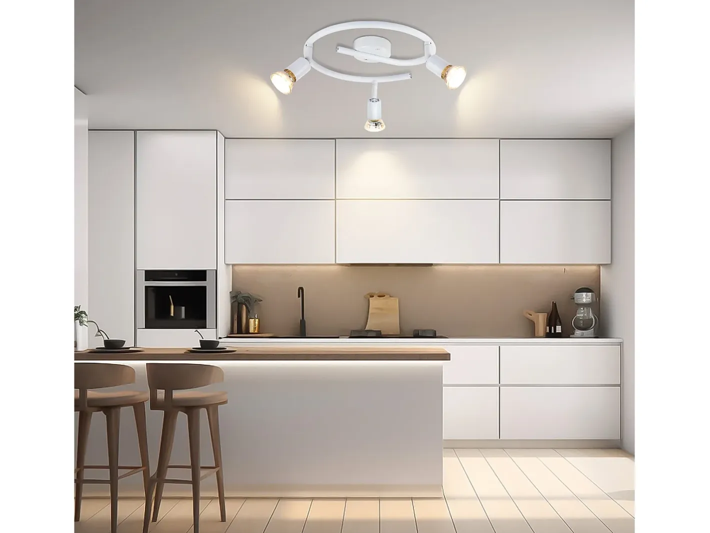 Best NETTLIFE Foco de techo LED regulable GU10 con 3 llamas, foco de techo industrial para sala de estar Blanco