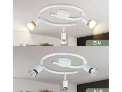 Best NETTLIFE Foco de techo LED regulable GU10 con 3 llamas, foco de techo industrial para sala de estar Blanco