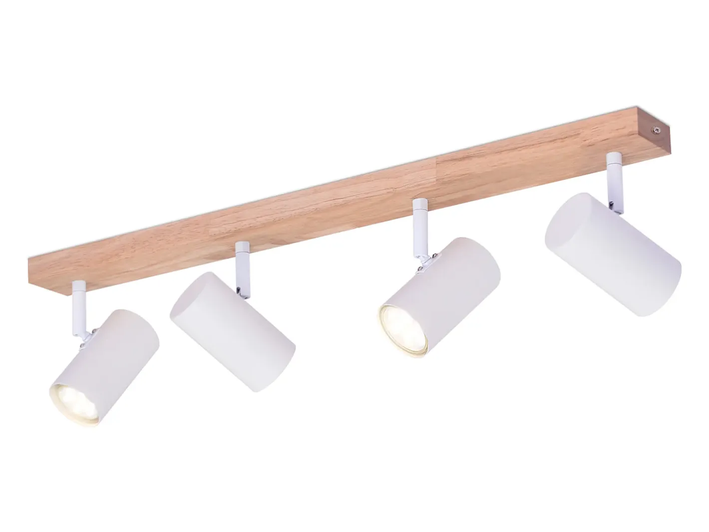 NETTLIFE Aplique Para Pared-Foco de techo de 4 focos, madera negra, estilo vintage, GU10, luz de techo orientable, lámpara de pasillo orientable 350° Blanco