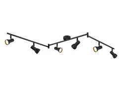 NETTLIFE Foco de techo de 6 focos, GU10, de metal, color , para dormitorio y pasillo. Negro
