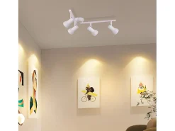 NETTLIFE Foco de techo de 4 llamas GU10, diseño moderno, de metal, para salón, pasillo Blanco Discount