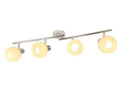 NETTLIFE Foco de techo E14 de 4 bombillas para interior de cristal giratorio vintage para pasillo, habitación de hotel Blanco Sale