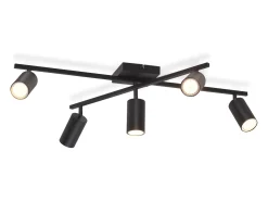 Hot NETTLIFE Foco de techo , lámpara de techo GU10 de 5 luces, lámpara moderna para sala de estar, cocina y dormitorio Negro