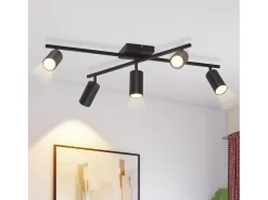 Hot NETTLIFE Foco de techo , lámpara de techo GU10 de 5 luces, lámpara moderna para sala de estar, cocina y dormitorio Negro