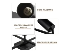 Hot NETTLIFE Foco de techo , lámpara de techo GU10 de 5 luces, lámpara moderna para sala de estar, cocina y dormitorio Negro