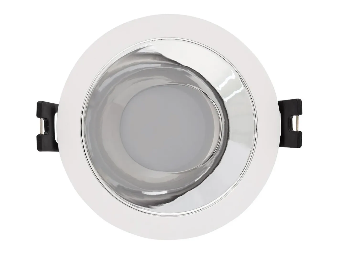 Discount Ledkia Foco Downlight Cónico GU10 6W Corte Ø 75 mm PC Galvanizado No Flicker 6500K Blanco Frío Plateado