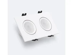 Ledkia Iluminación Exterior-Foco Downlight Cuadrado Basculante GU10 6W Corte 75x150 mm PC No Flicker 3000K Cálido Blanco