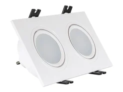Ledkia Iluminación Exterior-Foco Downlight Cuadrado Basculante GU10 6W Corte 75x150 mm PC No Flicker 3000K Cálido Blanco
