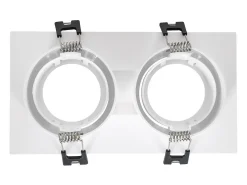 Ledkia Iluminación Exterior-Foco Downlight Cuadrado Basculante GU10 6W Corte 75x150 mm PC No Flicker 3000K Blanco Cálido Negro