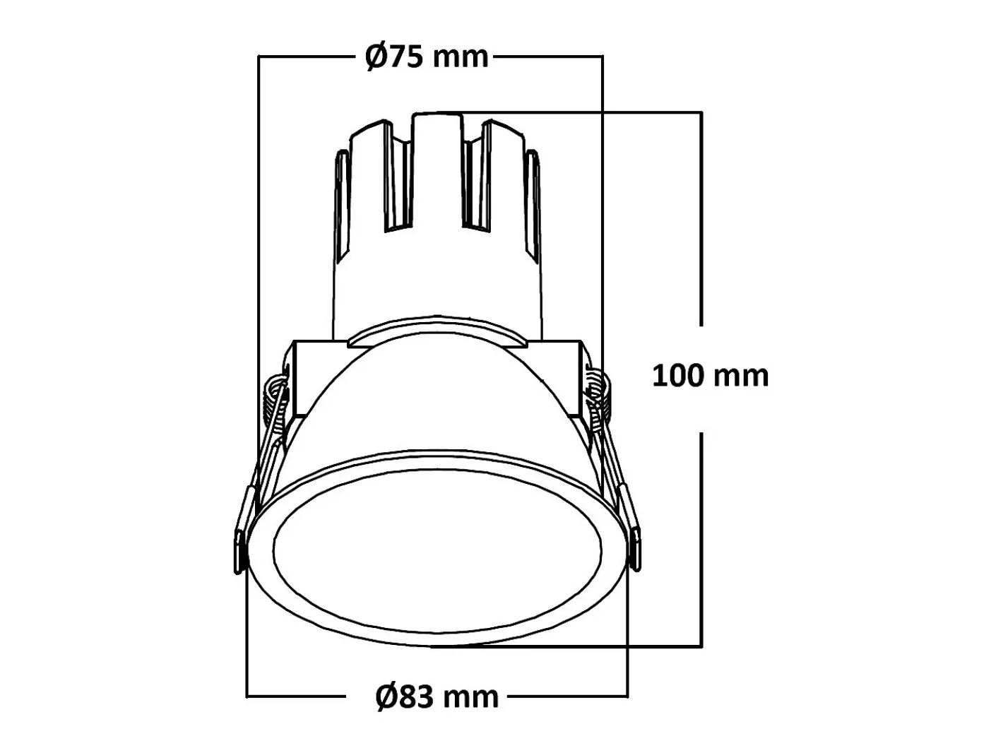 Ledkia Plafón-Foco Downlight LED 5W / 7W Cónico Areni Corte Ø 75 mm 3500K Blanco Cálido 5 W Gris