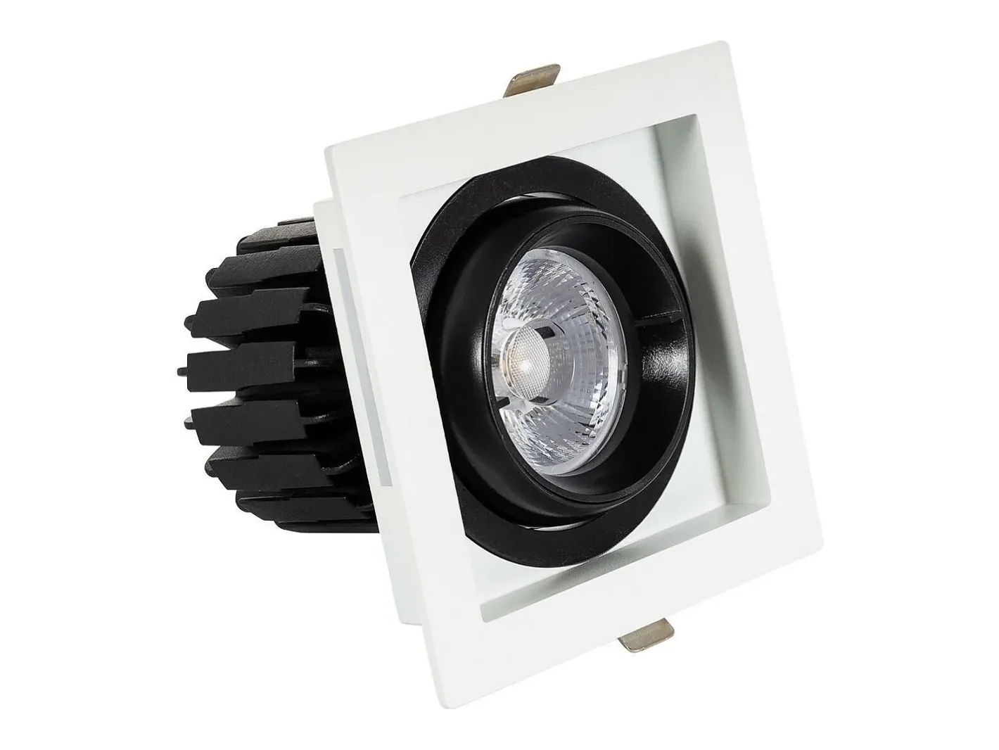 Ledkia Iluminación Exterior-Foco Downlight LED 12W COB Direccionable 360º Cuadrado Corte 100x100 mm CRI90 Expert Color No Flicker No Flicker 4000K Neutro Blanco