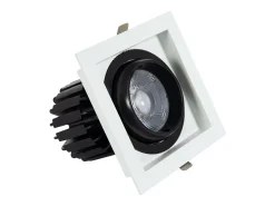 Best Ledkia Foco Downlight LED 18W COB Direccionable 360º Cuadrado Corte 125x125 mm CRI90 Expert Color No Flicker No Flicker 3000K Cálido Blanco