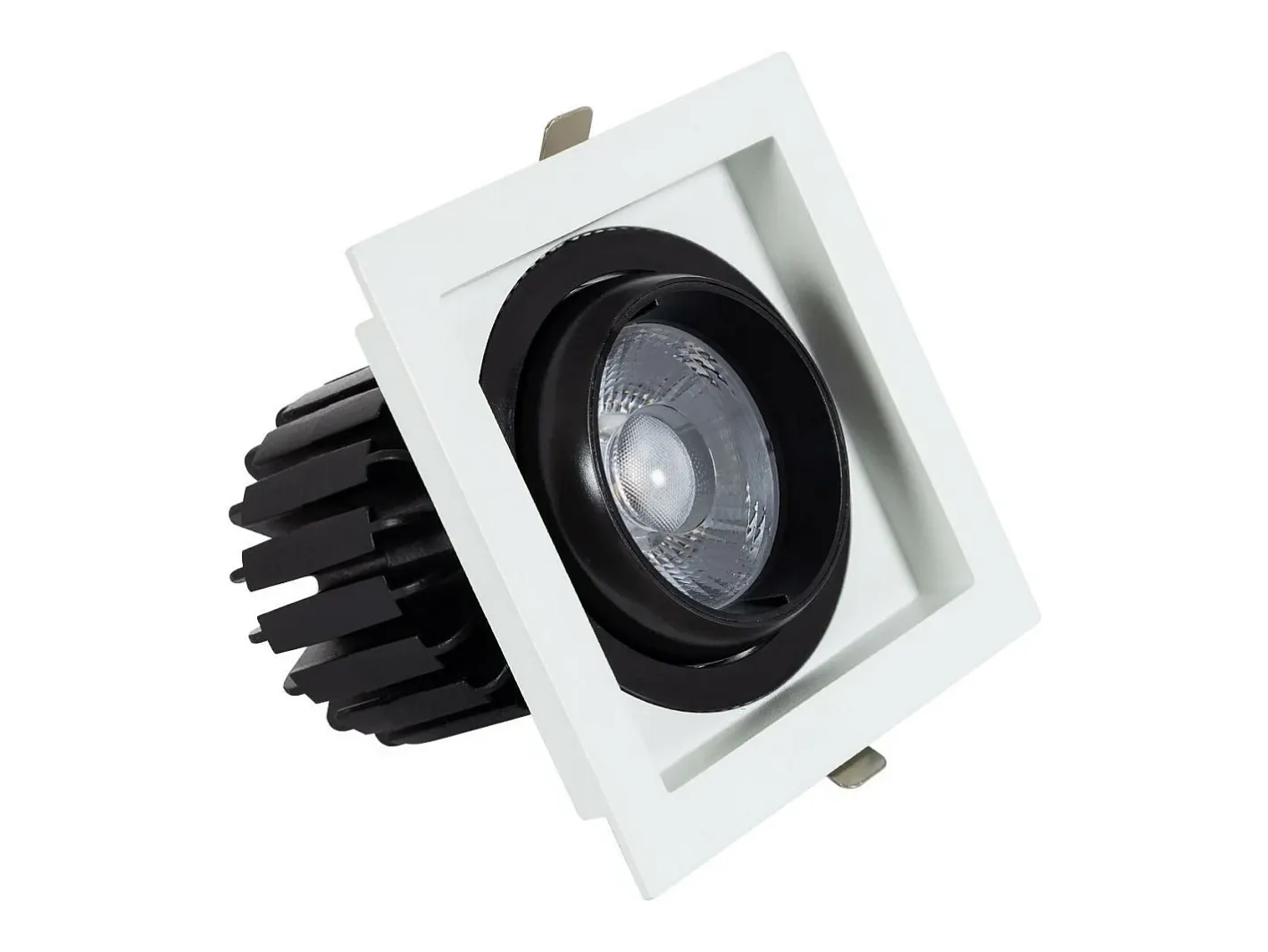 Best Ledkia Foco Downlight LED 18W COB Direccionable 360º Cuadrado Corte 125x125 mm CRI90 Expert Color No Flicker No Flicker 3000K Cálido Blanco