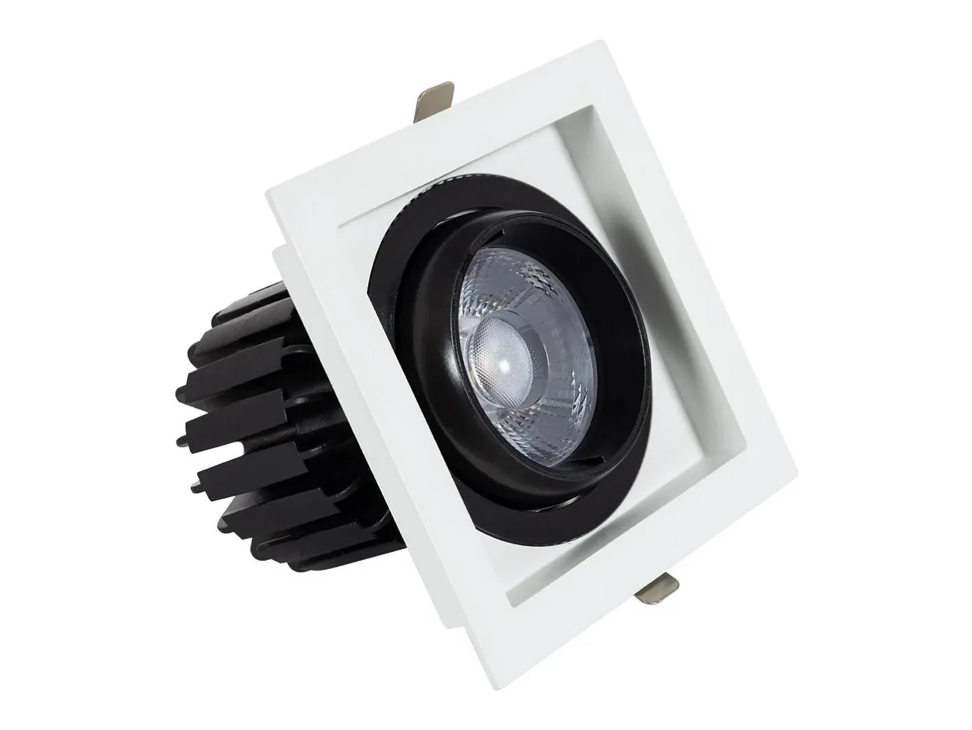 Best Ledkia Foco Downlight LED 18W COB Direccionable 360º Cuadrado Corte 125x125 mm CRI90 Expert Color No Flicker No Flicker 3000K Cálido Blanco