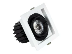 Ledkia Foco Downlight LED 7W COB Direccionable 360º Cuadrado Corte 82x82 mm CRI90 Expert Color No Flicker No Flicker 6000K Frío Blanco