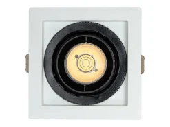 Ledkia Foco Downlight LED 7W COB Direccionable 360º Cuadrado Corte 82x82 mm CRI90 Expert Color No Flicker No Flicker 6000K Frío Blanco