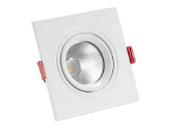 New Ledkia Foco Downlight LED 5W Cuadrado Madison Corte Ø 75 mm 3000K Blanco Cálido Transparente