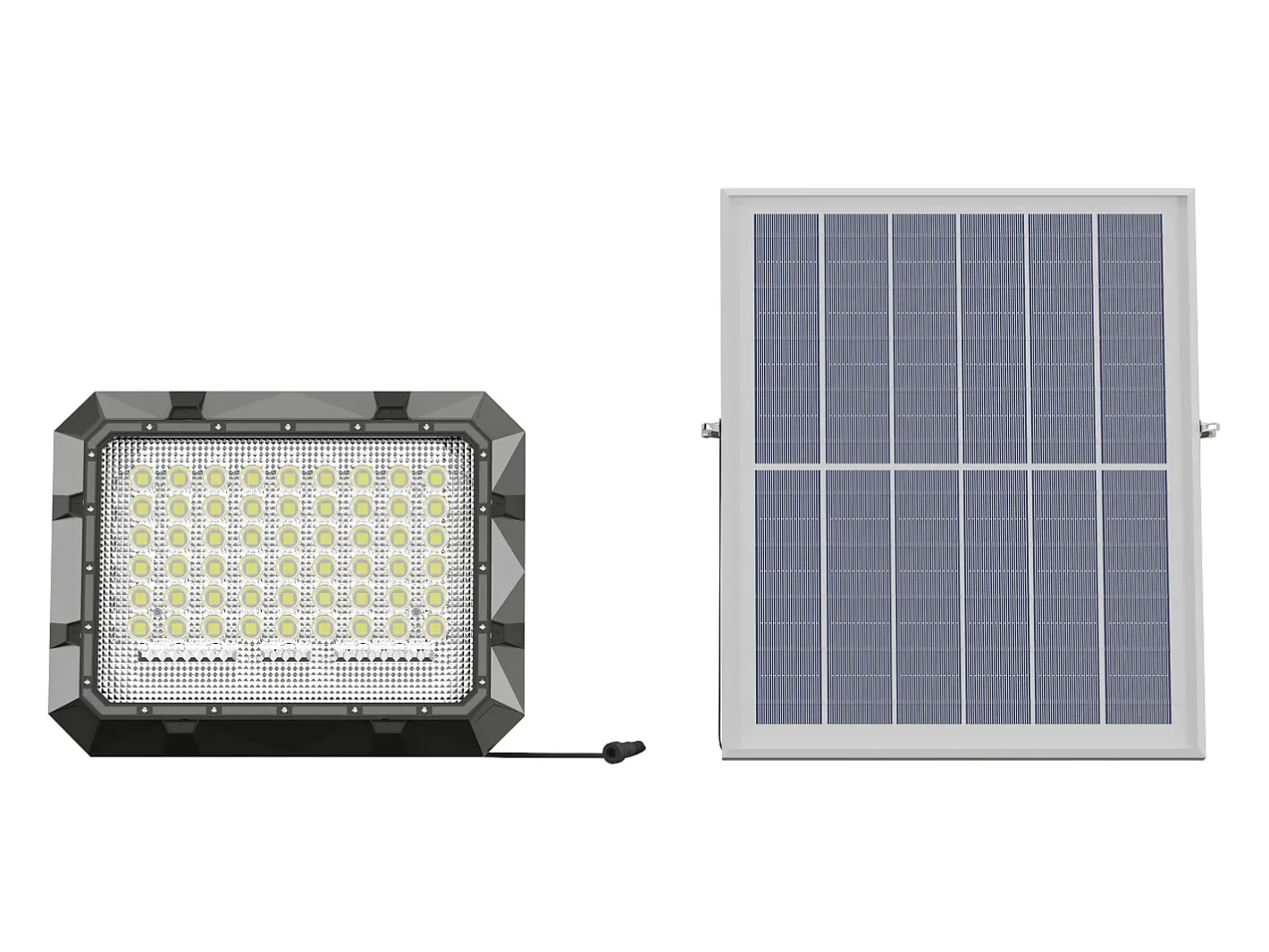 SOLARGEO Foco exterior con panel solar. Proyector solar de sobremesa 150 lúmenes. CLARTO Negro Best