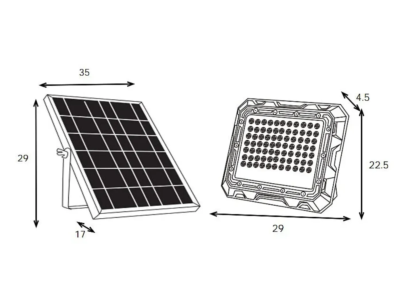 SOLARGEO Foco exterior con panel solar. Proyector solar de sobremesa 150 lúmenes. CLARTO Negro Best