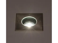 Outlet Ledkia Foco Exterior Empotrable Suelo Cuadrado Inox GU10 Cenit Plateado