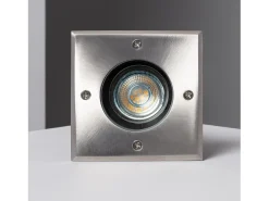 Outlet Ledkia Foco Exterior Empotrable Suelo Cuadrado Inox GU10 Cenit Plateado