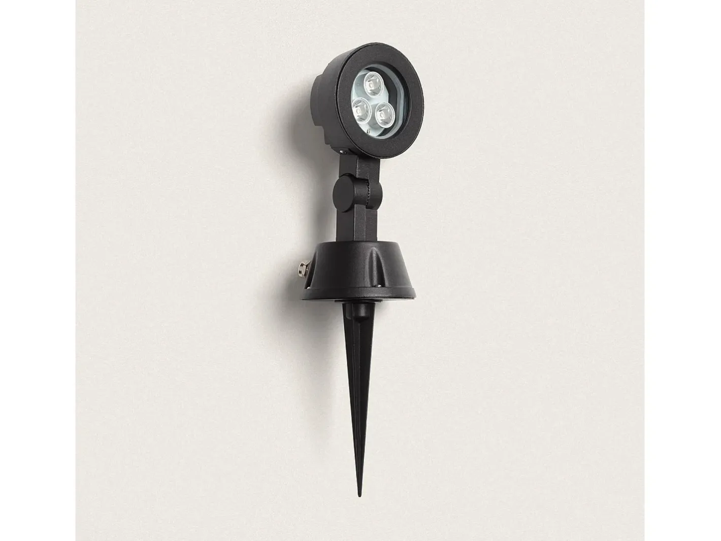 Ledkia Iluminación Exterior-Foco Exterior LED 3W con Pincho Argo 3000K Blanco Cálido Negro