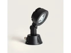 Ledkia Iluminación Exterior-Foco Exterior LED 3W con Pincho Argo 3000K Blanco Cálido Negro