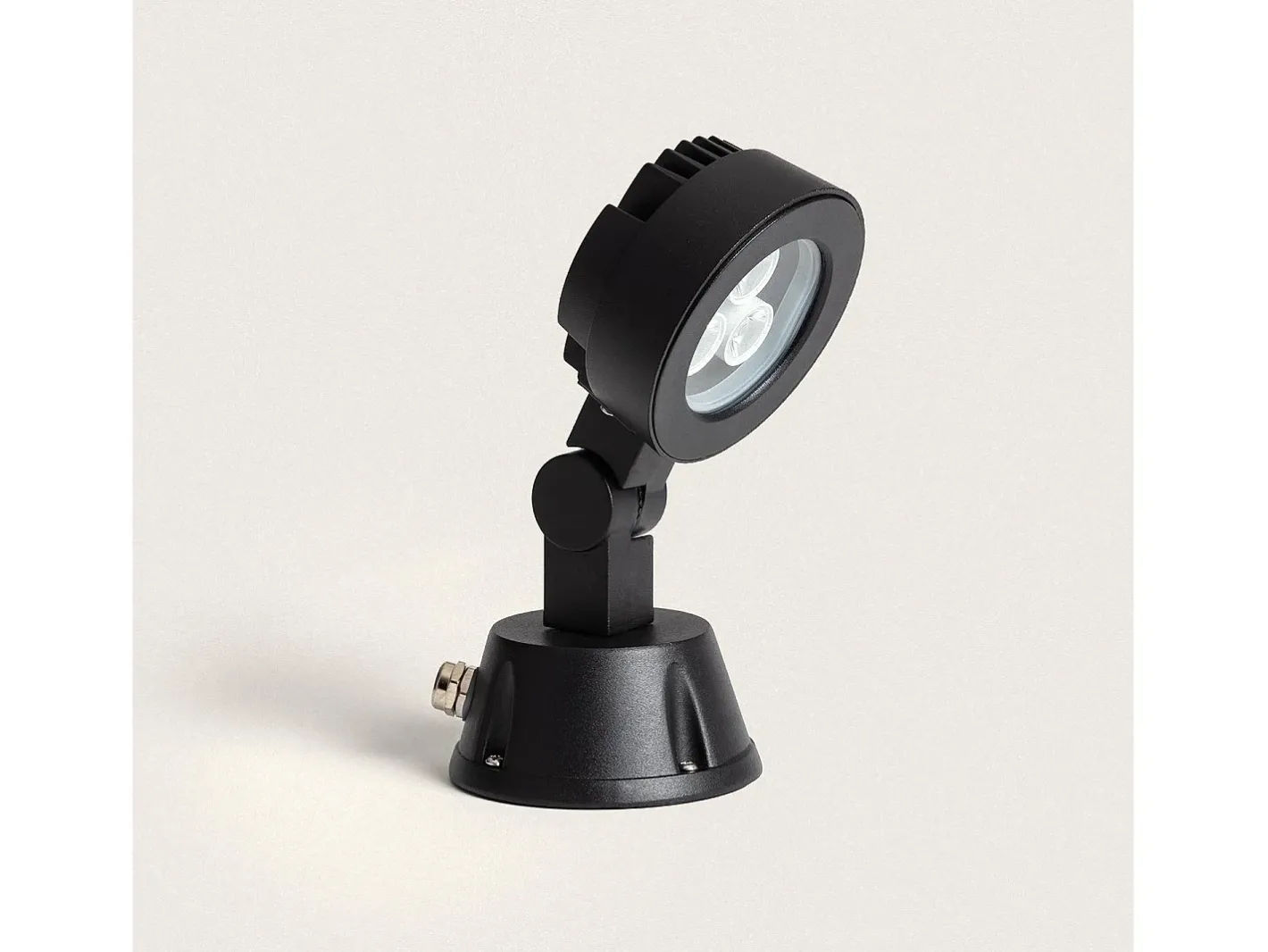Ledkia Iluminación Exterior-Foco Exterior LED 3W con Pincho Argo 3000K Blanco Cálido Negro