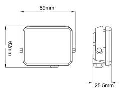 Iluminación Exterior-Foco LED para exterior, 230 V, 10 W, 4000 K, cubierta lechosa, 950 lm, 89 x 62 x 25,5 mm Blanco