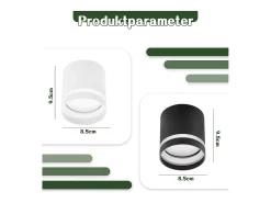 NETTLIFE Foco LED de superficie - Foco de techo acrílico de 5 W, foco de superficie cálido con GX53 3000K, foco de techo de superficie Blanco