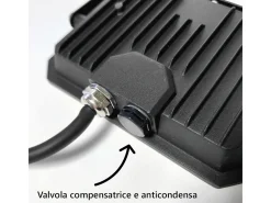 Foco LED exterior , 230 V, 100 W, 4000 K, cobertura lechosa, 10 000 lm, 266 x 190 x 30 mm Negro Hot