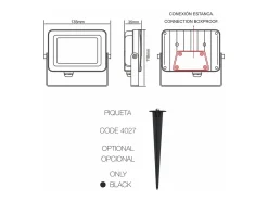 Iluminación Exterior-Foco LED para exterior Sky 20 W IP65 2700 K Corten - 2450 lm, aluminio, haz de 110°, Beneito Faure Marru00f3n