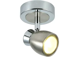 AKUNADECOR Plafón-Foco Niquel-cromo De 1 Luz Orientable Modelo Chacho Para Baño Plateado